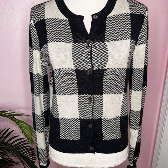 Joie cardigan Knit Button down black and white small - Picture 1 of 10